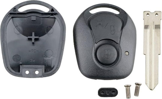 Techstar Car Key Case Compatible With Ssangyong Actyon Kyron Rexton SUV Ssy3 Blade Screw 1 Button