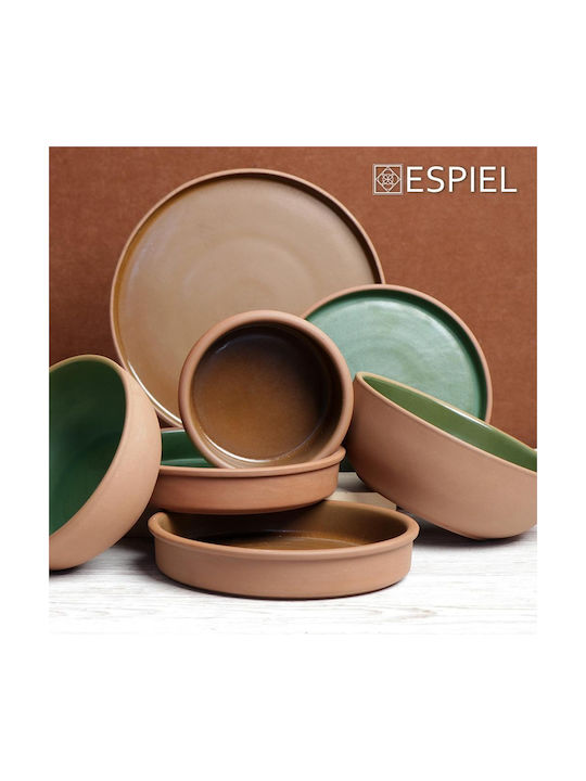 Espiel Aida Dip-Schüssel Rund Keramik Braun mit Durchmesser 21cm