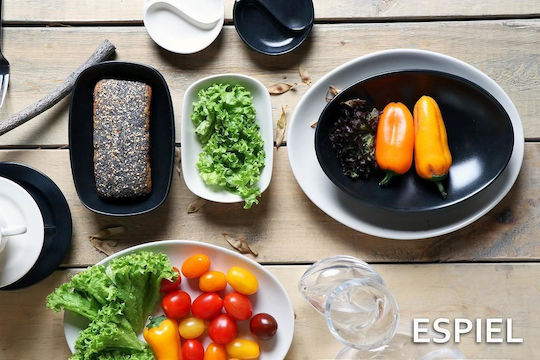 Espiel Stoneware Μπωλ Σερβιρίσματος Οβάλ Κεραμικό Μπεζ 17x4εκ.