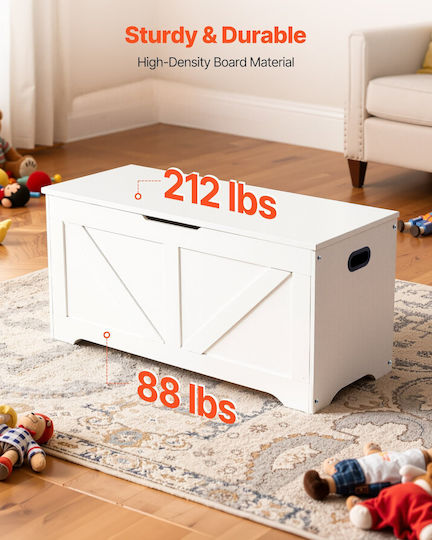 Vevor Children's Storage Box made of Wood White 99x39.5x48cm 1pcs