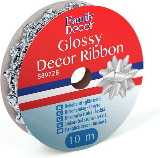 Family Decor Χριστουγεννιάτικη Лента Сребрист 274см 1бр