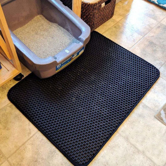 Covoraș De Litter Pentru Pisici Zola Mărime XXL 60 X 45 Cm Dublu Antiderapant Negru