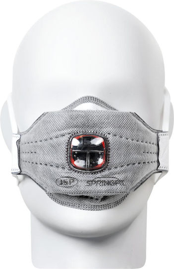JSP Springfit 436ml Protective Mask Fabric FFP3 with Valve Gray BGA802-206-000 10pcs