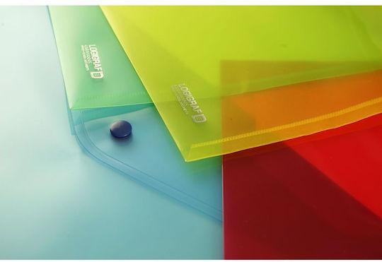 Logigraf Folder Transparent with Button for Paper A4 Green 10pcs