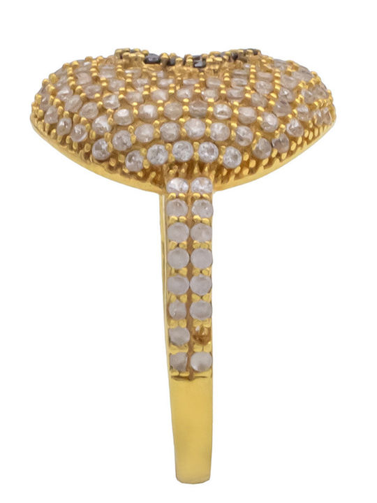 Savvas Design Ring with Zircon made of Gold 14K