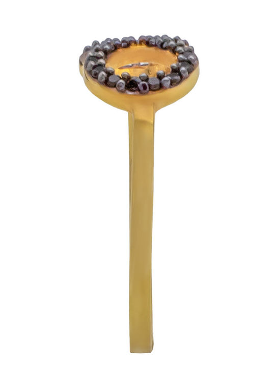 Savvas Design Ring with Zircon made of Gold 14K