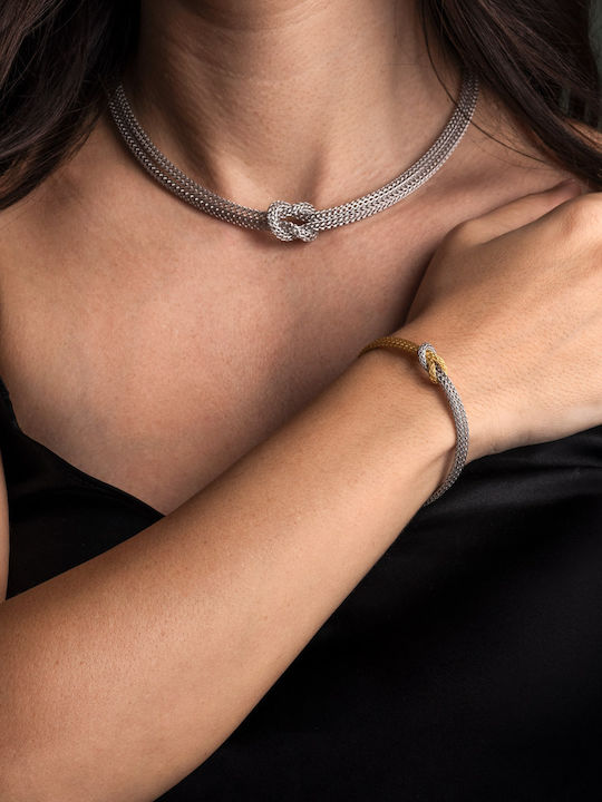 George Art Jewels Women's Bracelet Chain made of Silver Gold Plated