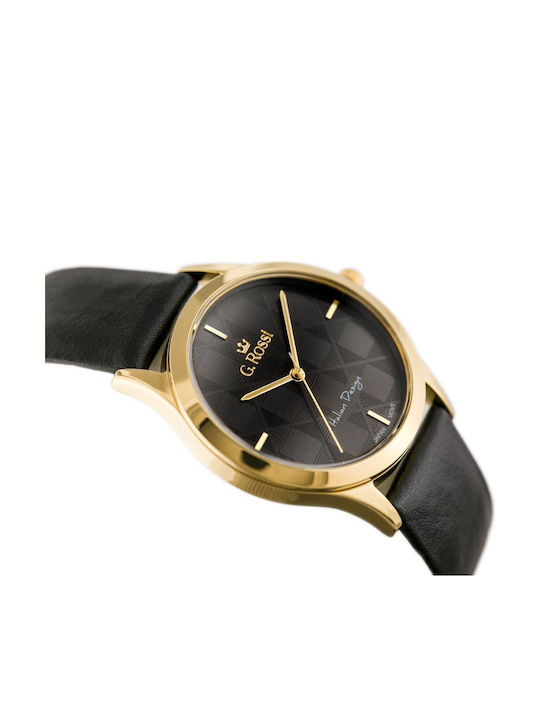 G.Rossi Women's Watch with Black Leather Strap