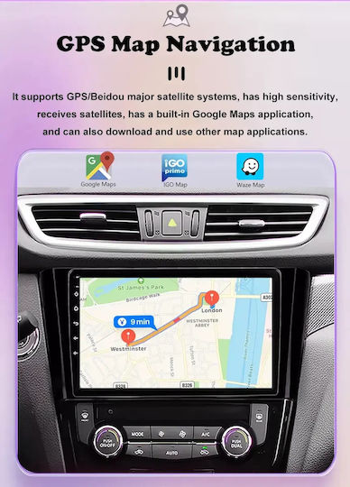 Car Audio System for Skoda Fabia 2015-2022 (Bluetooth/USB/WiFi/GPS/Apple-Carplay/Android-Auto) with Touch Screen 9"