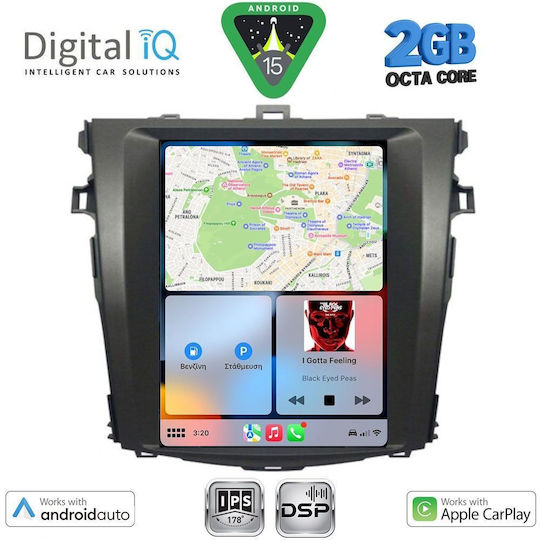 Digital IQ Car Audio System for Toyota Corolla 2006-2012 (Bluetooth/USB/WiFi/GPS/Apple-Carplay/Android-Auto) with Touch Screen 4.1"