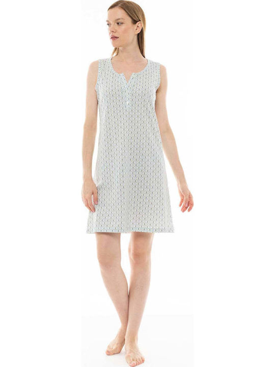 Pink Label Καλοκαιρινό Γυναικείο Νυχτικό Nightgown Aqua Geo Pink Label Καλοκαιρινό Γυναικείο Νυχτικό Nightgown Aqua Geo