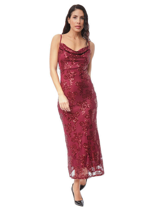 Sommer Midi Abendkleid Burgundisch