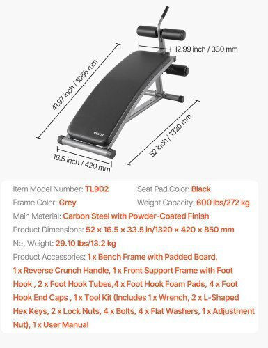 Vevor Einstellbar Workout-Bank Unterleib