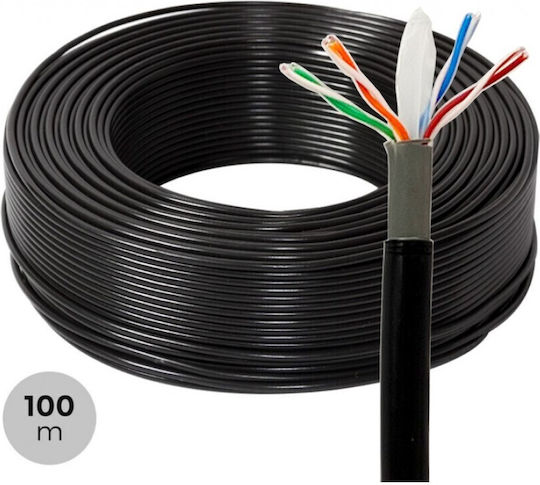 U/UTP Cat.6 (Gigabit) Network Cable Ethernet Outdoor 100m Black