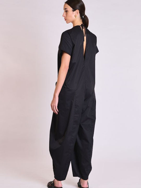 Women's Short-sleeved One-piece Suit Black