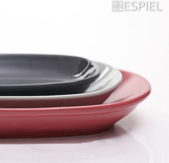 Espiel Essentials Servierplatte Rechteckig Keramik Rot 19.5x10.5cm 1Stück