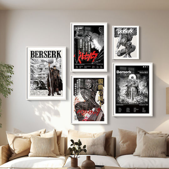 Poster Berserk Guts An130 21cm X 30cm Λευκό Κάδρο Pvc