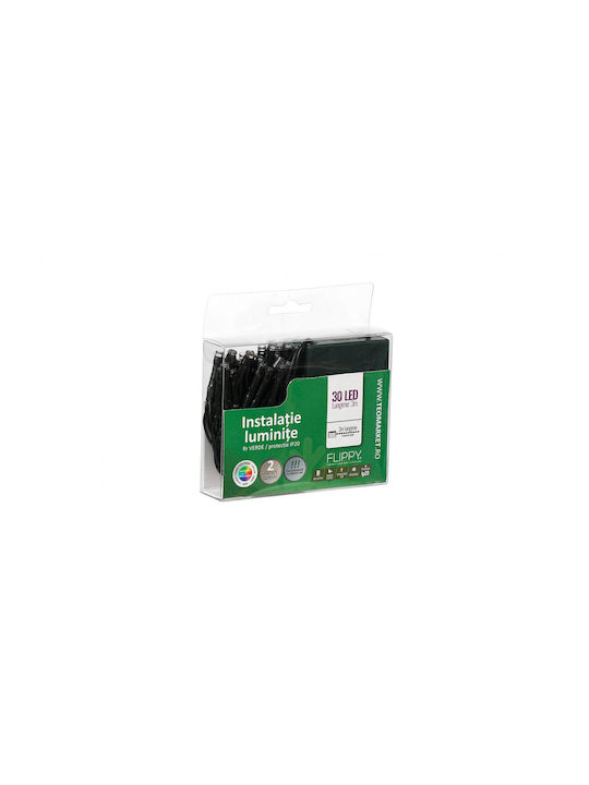 30 Λαμπάκια LED 3μ. Πράσινα Μπαταρίας σε Σειρά 2τμχ