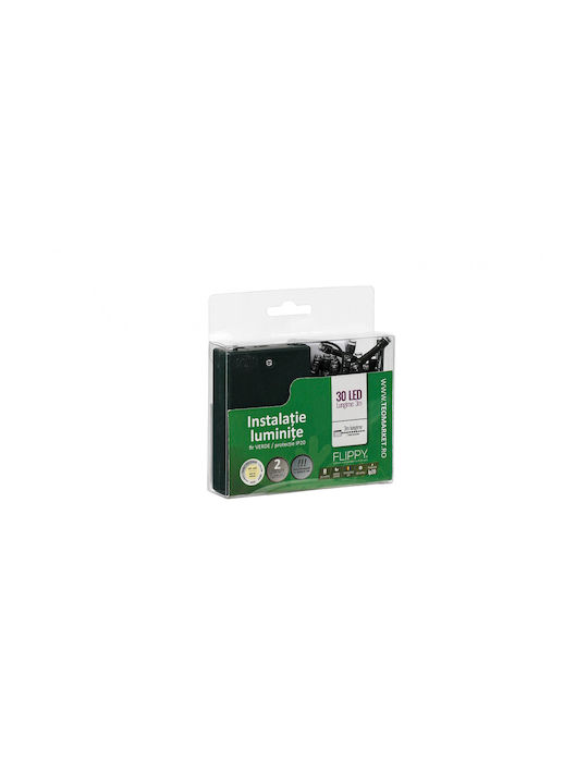 30 Λαμπάκια LED 3μ. Πράσινα Μπαταρίας σε Σειρά 2τμχ