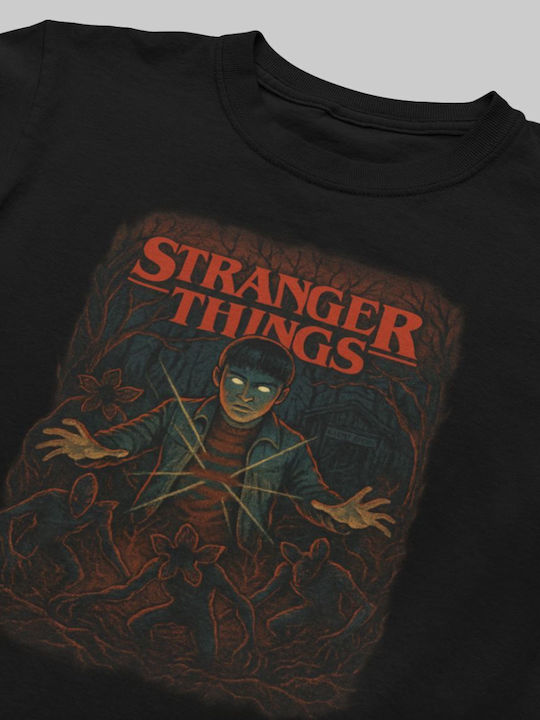 Kinder-T-Shirt Black Stranger Things