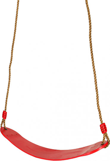 ikonka Hanging Plastic Kids Swing 106x106x106cm for 6+ Years Red