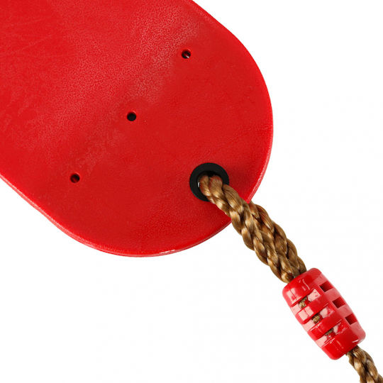 ikonka Hanging Plastic Kids Swing 106x106x106cm for 6+ Years Red