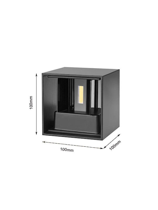 Стенно Външно Осветително Тяло LED IP65 6W с Естествено бяло Светлина 10x10x10εκ.
