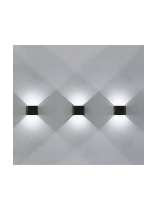 Lumină de exterior montată pe perete LED IP65 6W cu Alb Rece Lumină 11.5x9x3εκ.