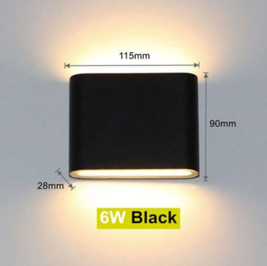 Επιτοίχιο Εξωτερικό Φωτιστικό LED IP65 6W με Ψυχρό Λευκό Φως 11.5x9x3εκ.
