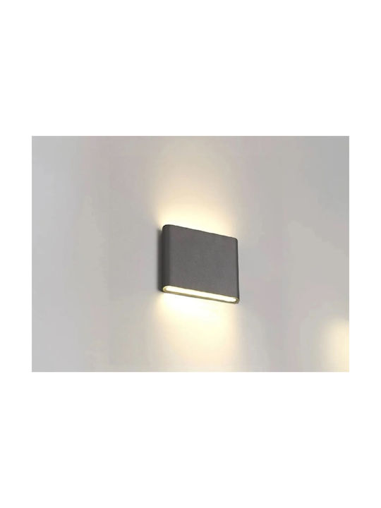 Lumină de exterior montată pe perete LED IP65 6W cu Alb Rece Lumină 11.5x9x3εκ.