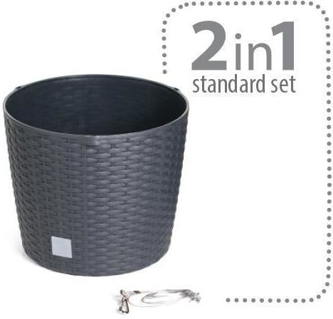 Prosperplast Висящи Саксия Металик Кафяв 25.6x25.6εκ.