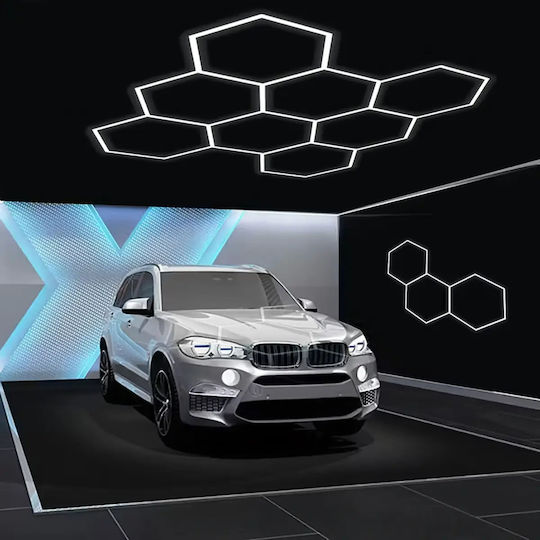 Lustră Decorativă Hexagon Alb