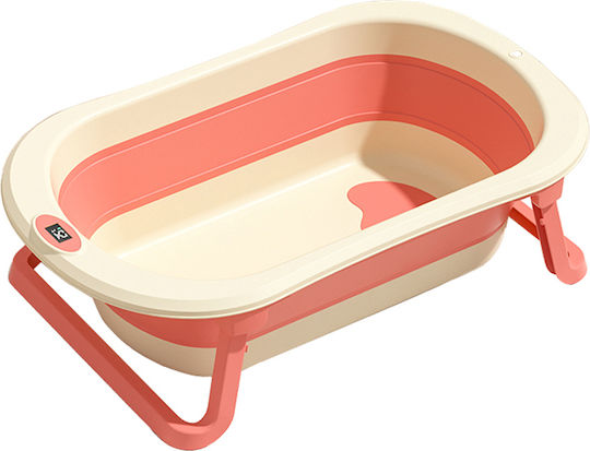 Little Mom Cadă pliabilă pentru bebeluși cu termometru Roz