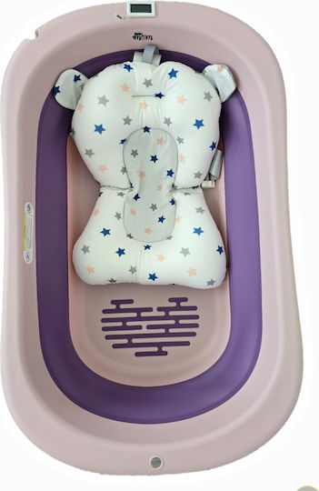 Little Mom Cadă pliabilă pentru bebeluși cu termometru Roz