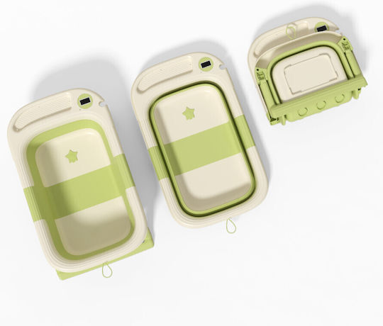 Little Mom Cadă pliabilă pentru bebeluși cu termometru Verde