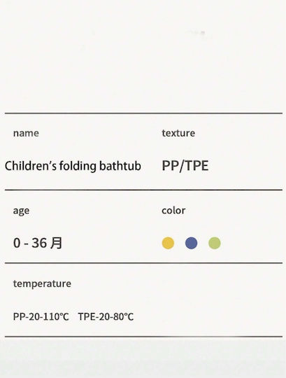 Little Mom Faltbare Babybadewanne mit Thermometer Gelb
