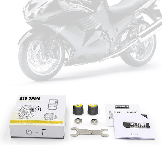 Techstar Tpms Sensor Set Bluetooth Motorcycles Tire Pressure Monitoring Compatible Android Ios