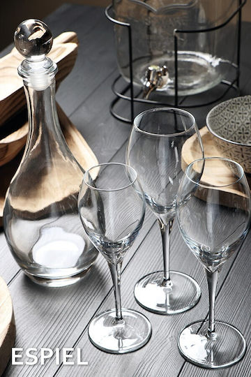 Espiel Monte Carlo Set of Glasses for White and Red Wine made of Glass in Red Color 6pcs