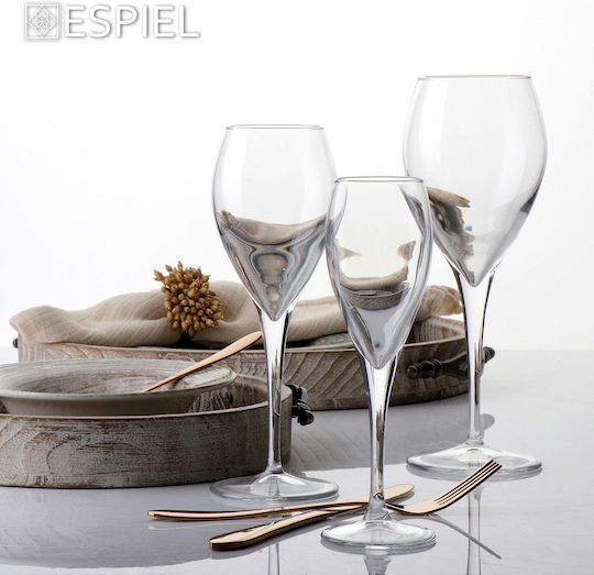 Espiel Monte Carlo Set of Glasses for White and Red Wine made of Glass in Red Color 6pcs