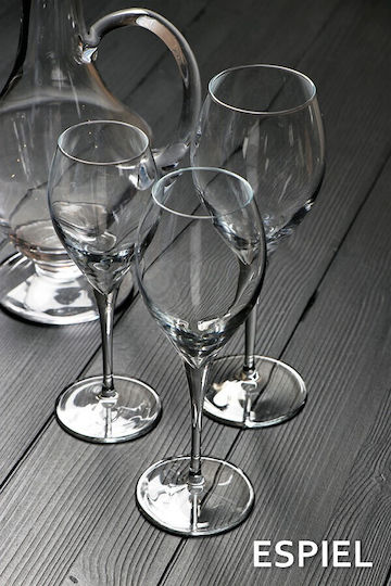 Espiel Monte Carlo Set of Glasses for White and Red Wine made of Glass in Red Color 6pcs