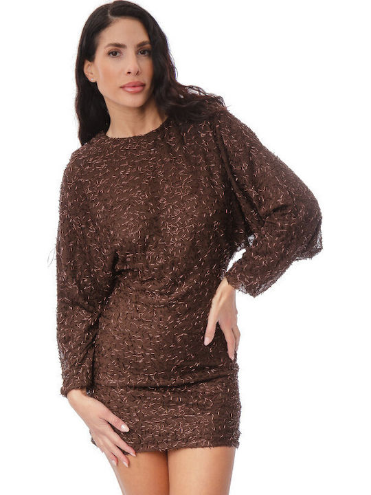 Mini Abendkleid Braun