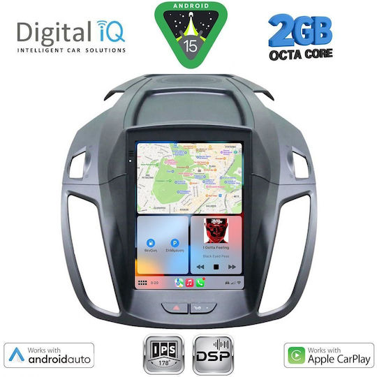 Digital IQ Car Audio System for Ford Kuga 2013-2019 (Bluetooth/USB/AUX/WiFi/GPS/Apple-Carplay/Android-Auto) with Touch Screen 7"