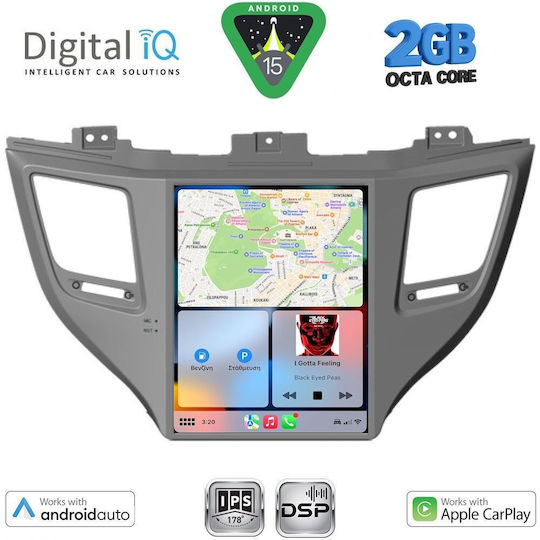 Digital IQ Car Audio System for Hyundai Tucson 2015-2019 (Bluetooth/USB/AUX/WiFi/GPS/Apple-Carplay/Android-Auto) with Touch Screen 9.7"