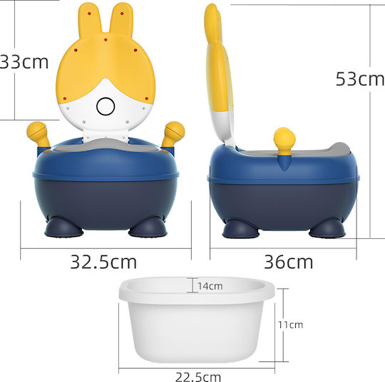 Little Mom Potty Vas cu Capac Albastru