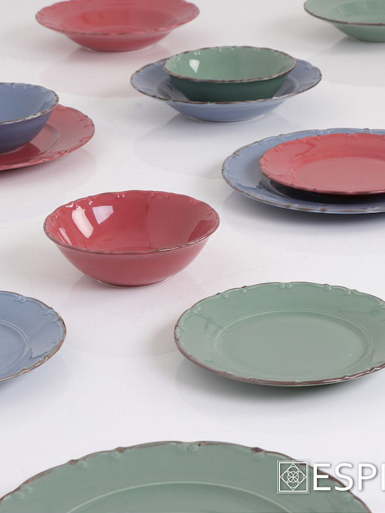 Espiel Liana Plate Soup made of Porcelain Light Blue 23cm 6pcs