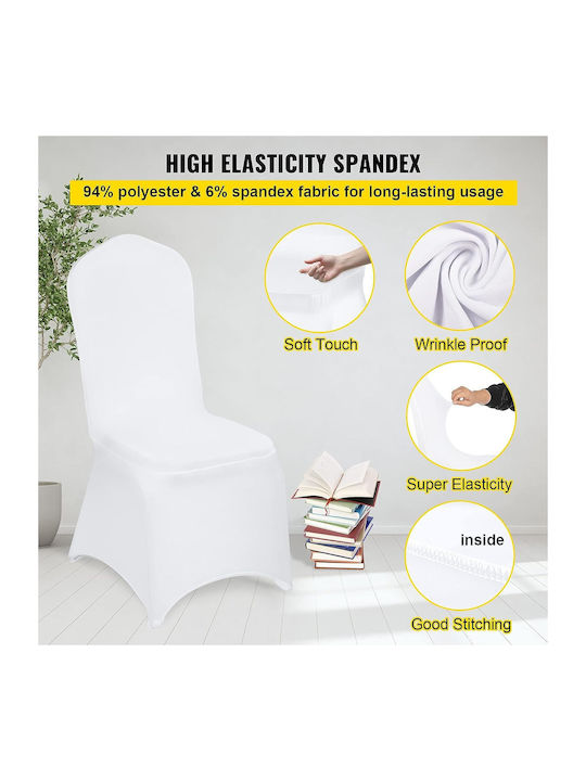 Elastische Abdeckung für Stuhl Weiß 12Stück