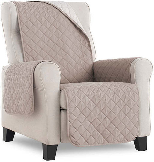 Sofazip Elastische Abdeckung für Dreisitziges Sofa Cappuccino - Ivory 160εκ. 1Stück SZMATCAIV