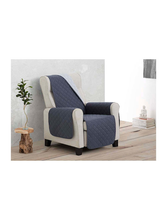 Sofazip Ελαστικό Κάλυμμα Πολυθρόνας Dark Grey - Light Grey 55εκ.