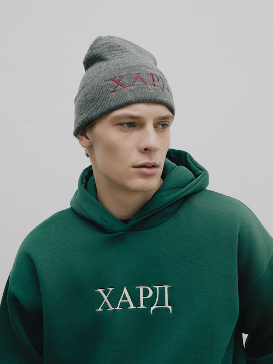 Beanie Unisex Σκούφος Πλεκτός σε Γκρι χρώμα