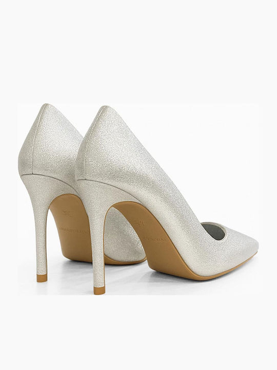 Pumps mit Stiletto-Absatz Silber